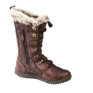 Teva Lenawee Leather Waterproof Fur Winter Boot Brown Sz 9